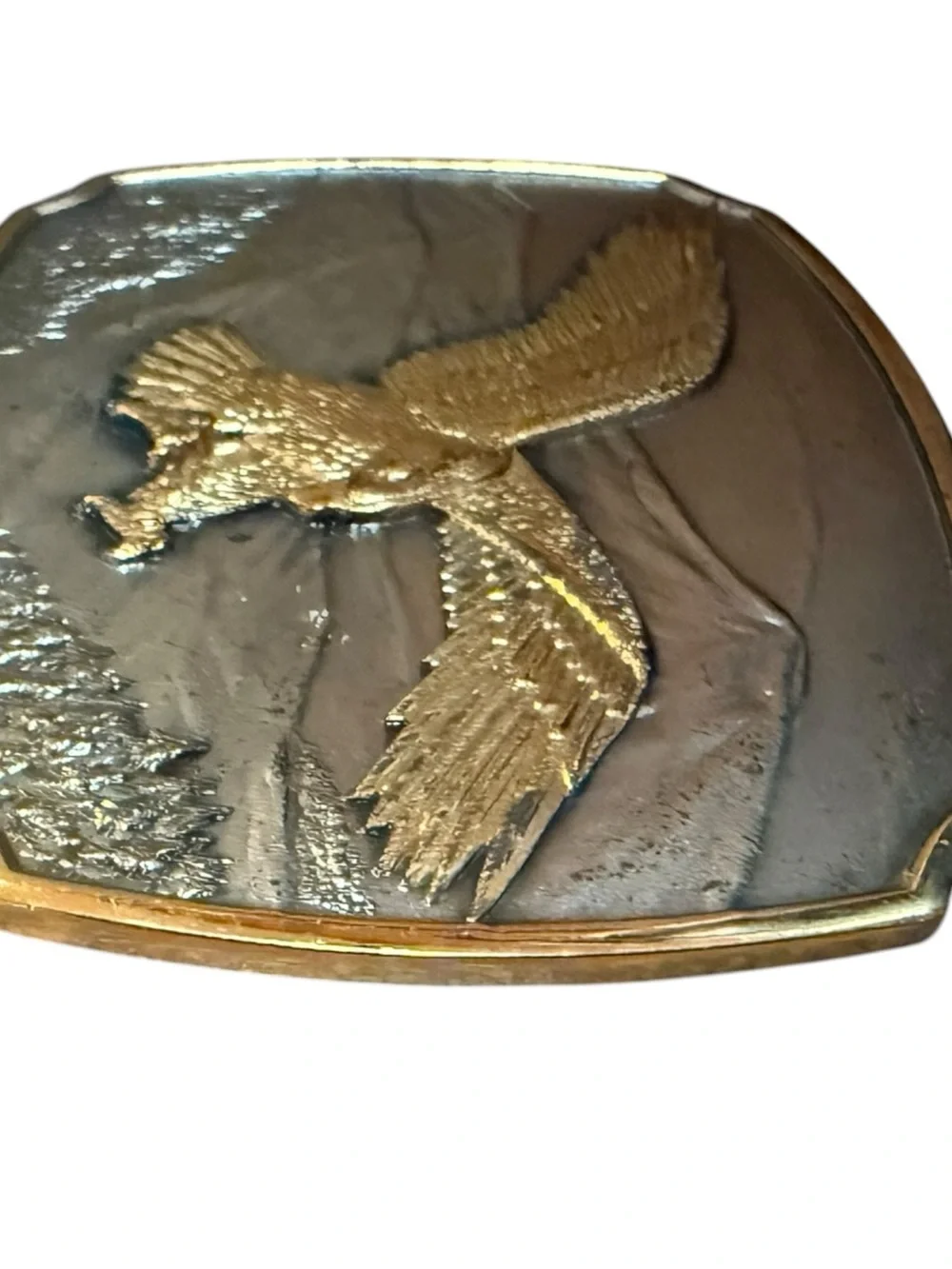 VTG 1981 The Historic Providence Mint Bald Eagle Sterling Silver Belt Buckle USA